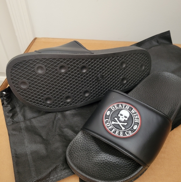 Death Wish Coffee Slide Flipflop Shoe Sandal - Picture 2 of 2